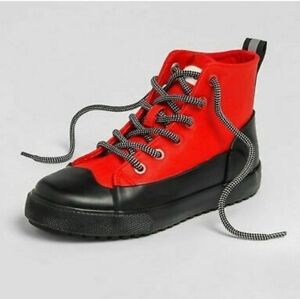 Hunter Red Sneakers with Black Laces
